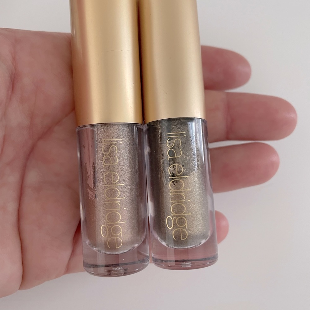Lisa Eldridge liquid lurex eyeshadows in Anais & Emily